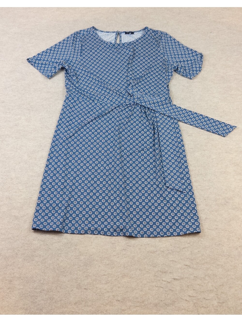 Ann Taylor Factory Blue Polka Dot Wrap Dress Size Large
